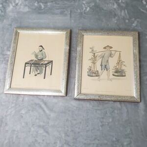 Vintage Borghese Chinese Occupation Prints Set of 2 - 1799 Chinoiserie 14x12